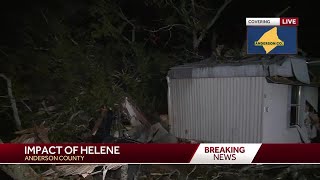 Aftermath of Tropical Storm Helene in Anderson County 11 pm 927 [upl. by Trevar]