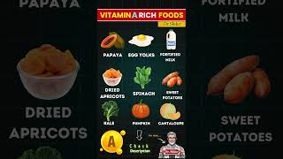 Top 10 Vitamin ARich Foods for Better Vision amp Immunity 👁️✅  Vitamin A foods shorts nutrition [upl. by Anawal]