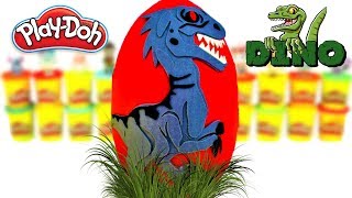 Huevo Sorpresa Gigante de DINOSAURIOS JURASSIC WORLD de Plastilina Play doh en Español [upl. by Amiel]