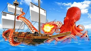 KRAKEN vs PIRATE SHIP BATTLE Stormworks [upl. by Elocan]