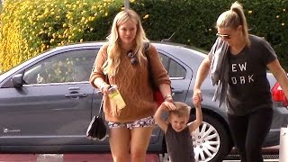 X17 EXCLUSIVE  Hilary Duff Flaunts Amazing Legs At Lunch With Luca [upl. by Nosreh30]