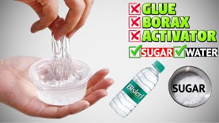 WATER AND SUGAR SLIMEHOW TO MAKE WATER AND SUGAR SLIME WITHOUT GLUE BORAXSLIME MAKING AT HOME EASY [upl. by Demmy960]