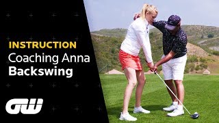 The PERFECT BACKSWING Explained  Michael Campbell Tips  Coaching Anna  Golfing World [upl. by Nawyt816]