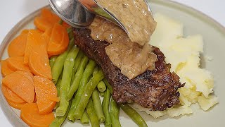 Sirloin Steak and Whiskey Cream Sauce – sous vide – pan cooked [upl. by Winona]