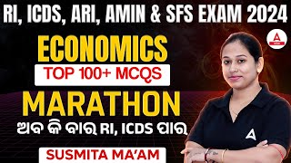 RI ICDS ARI AMIN amp SFS EXAM 2024  Economics Marathon Class  Top 100 MCQs  Adda247 Odia [upl. by Ialokin]