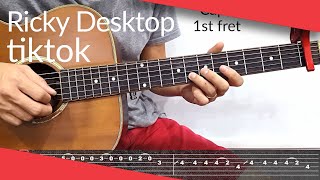 Banjo Beat Ricky Desktop tiktok Guitar Tutorial  Tab [upl. by Nila]