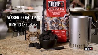 Weber Grill  Grilltipps  Richtig Anzünden [upl. by Nevarc]