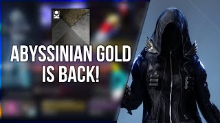 Abyssinian Gold Is Back Get It Before Its Gone  Destiny 2 Fashion [upl. by Kcerb]