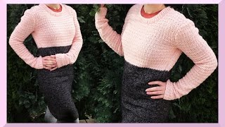 Pullover stricken einfach für Anfänger Anleitung Frühling [upl. by Anaej]