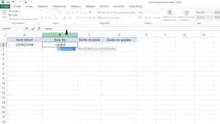 Excel  Calcul du nombre de jours entre deux dates [upl. by Aluin]