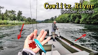 Fishing The Cowlitz River Between Giant Boulders [upl. by Ylrebmyk]