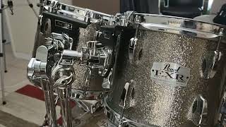 Pearl Export EXR 5 piece build in Silver Sparkle with Pearl Masters Snare [upl. by Nywroc]