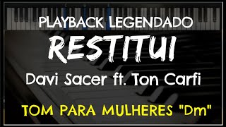 🎤 Restitui PLAYBACK LEGENDADO  TOM FEMININO quotDmquot Davi Sacer ft Ton Carfi by Niel Nascimento [upl. by Ahseret]