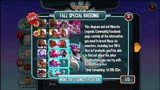 Monster Legends  Fall Special Breeding  Deadwolf Uru Greedy Dragon and Shi Hou [upl. by Daphie]