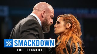 FULL SEGMENT — Becky Lynch slaps Triple H SmackDown Feb 5 2019 [upl. by Stephens]