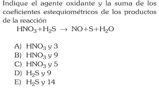 REACCIONES REDOXAGENTE OXIDANTE Y REDUCTOR PREGUNTA RESUELTA EXAMENADMISION SAN MARCOS [upl. by Yeruoc46]