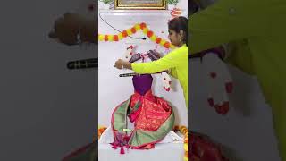 Simple Saree draping for varamahalakshmi  Gauri saree draping in easy step  महालक्ष्मी साडी [upl. by Liauqram]