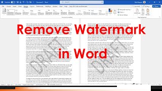 How to remove watermark DRAFT CONFIDENTIAL SAMPLE DO NOT COPY in a Word document [upl. by Noled824]