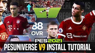 PESUNIVERSE V9 Option File Install Tutorial  20212022 Kits Updated Player Stats Klashman Tactics [upl. by Nohtahoj330]