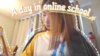 A day in my life of online school quarantine VLOG [upl. by Lishe244]