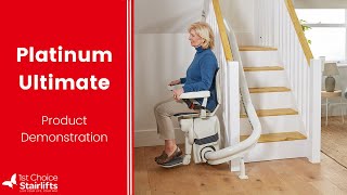 Platinum Ultimate  Curved Stairlift Review and Demonstration  How a stairlift works [upl. by Yerkovich]