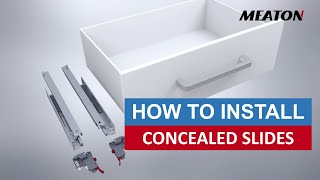 How to install undermount concealed drawer slides  MEATON [upl. by Kessia395]