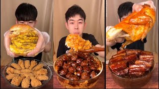 xiaowuasmr SPICY CHINESE FOOD WINGCOKE MEATBALL VINEGARSHRIMP PORK TENDERLOIN EATING MUKBANG [upl. by Finstad]