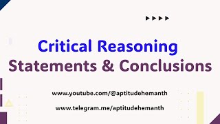 Statements amp Conclusions  Critical Reasoning  Accenture [upl. by Aloysius]