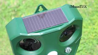 GPCT1567  Waterproof Ultrasonic Solar Powered Pest Repellent with Motion Sensor LED Flashing Lights [upl. by Nyleuqaj]