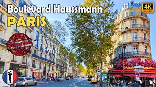 🇫🇷 PARIS Boulevard Haussmann Amasing Walking Tour 4K60 fps [upl. by Waldo311]