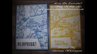 Stampin Up Birthday Delivery Retiform Technique [upl. by Helmer]