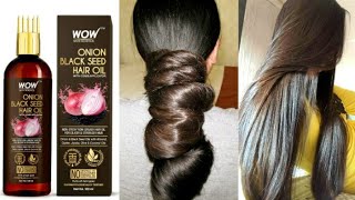 complete hair treatment लंबे और घने बालों के लिए WOW Onion Black Seed Hair Oil With Comb Applicator [upl. by Bickart]