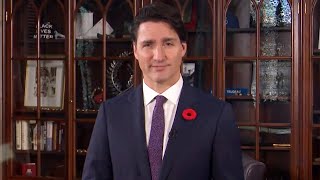 Watch Prime Minister Trudeaus Remembrance Day message [upl. by Holly]