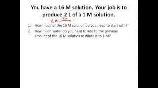 Solving Dilution Problems in Solution Chemistry CLEAR amp SIMPLE [upl. by Bowden]