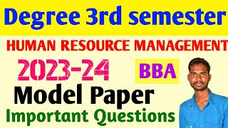 Degree 3rd semester human resource management important questionsBBA humanresearchmanagementOU [upl. by Nalek]