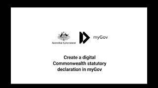 Digital Commonwealth statutory declarations in myGov [upl. by Vallie]