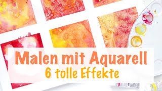 Malen mit Aquarell  6 tolle Effekte für Hintergründe [upl. by Enytnoel]