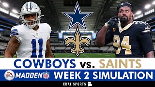 Cowboys vs Saints Madden Simulation NFL Week 2  Highlights Reaction  Updated Madden 25 Rosters [upl. by Shuman]