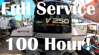 How to Full Service 100 hour a Yamaha 2stroke 250 HP OX66 [upl. by Eimak787]