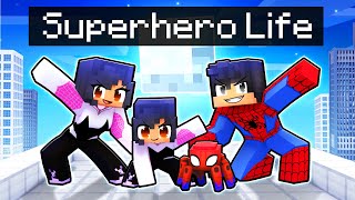 Having a SUPERHERO LIFE in Minecraft [upl. by Aubine771]