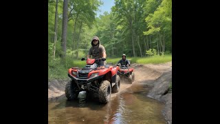 Crossing the Hardwood Impoundment  Honda Fourtrax 300 [upl. by Dustan]