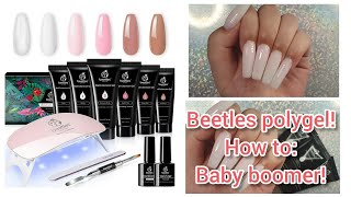 HOW TO BABY BOOMEROMBREFRENCH FADE using POLYGEL  BEETLES POLYGEL [upl. by Ylenaj]