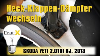 Heckklappendämpfer wechseln Kofferraum Dämpfer Skoda Yeti 5L [upl. by Naletak]