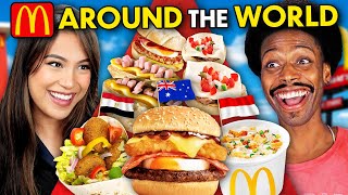 Americans Try International McDonalds Breakfasts Australia Mexico Egypt [upl. by Shaine]