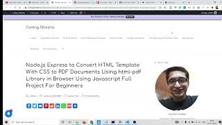 Nodejs Express to Convert HTML Template With CSS to PDF Documents Using htmlpdf Library in Browser [upl. by Belanger]