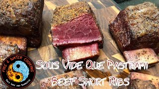 Beef Short Ribs Cooked Pastrami Style Sous Vide Que [upl. by Ymirej]