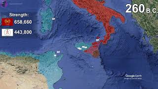 The First Punic War in 1 minute using Google Earth [upl. by Anestassia]