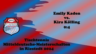 TISCHTENNIS MitteldeutscheMeisterschaften 2024 Kaden vs Kölling [upl. by Eelyk547]