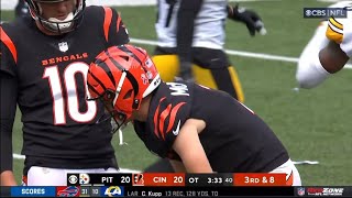 Evan McPherson Misses GameWinning 29 Yard Field Goal In OT  Steelers Vs Bengals Week 1 [upl. by Aicatsue955]