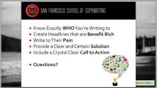 Copywriting Crash Course San Francisco School of Copywriting [upl. by Latreese]